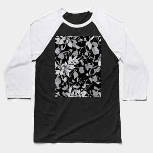 Flowers and Leaves Pattern Baseball T-Shirt